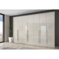 OTTO home Kleiderschrank Piano, inklusive Rahmen und Beleuchtung, soft-close-Funktion (viele Breiten zur Auswahl, 226cm hoch) beige oder weiß, UV lackiert, Hochglanzfronten, FSC-zertifiziert