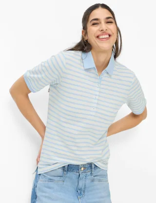 Brax Damen Polo Style CLEO bleu, hellblau, Gr. 34