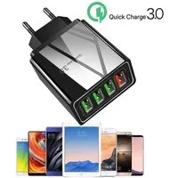 Bolwins O35C 4-fach Port USB Ladegerät Netzteil Adapter DC 5V 9V 12V max. 3,1A USB-Ladegerät (3000 mA, Packung, 1-tlg., 4 Port, 4-Port USB Ladegerät mit Quick Charge)