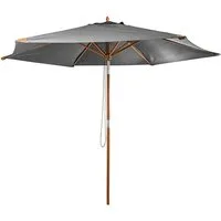 habeig Sonnenschirm Sonnenschirm 300 cm aus Holz mit UV 50+ Marktschirm Schirm, abknickbar
