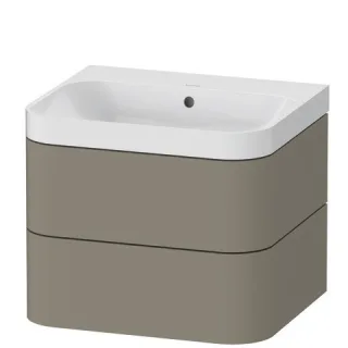 Duravit Happy D.2 Plus c-shaped Set wandhängend Stein Grau Seidenmatt 575x490x480 mm - HP4345N9292 HP4345N9292