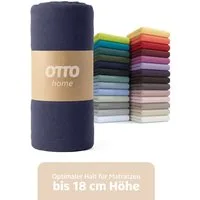 OTTO home Spannbettlaken PHYSALIS in BASIC und PREMIUM Qualität, 100% Baumwolle, Jersey (110 g/m), Gummizug: rundum, (1 Stück), für Matratzen bis 18 cm Höhe, Bettlaken, Spannbetttuch, pflegeleicht