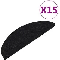 vidaXL Stufenmatte Stufenmatten Selbstklebend 15 Stk. 65x22,5x3,5 cm Schwarz, Rechteckig, Höhe: 3.5 mm