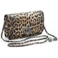 Eyecatcher Handtasche Léona – Damen Umhängetasche Leo-Print mit Kettenriemen aus Kunstleder (Einzeln)
