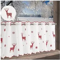 OTTO home Scheibengardine Elch (1 St), Durchzuglöcher, transparent, Voile, Mit Rentieren, Sternen und Schneeflocken bestickt
