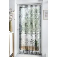 locker Türvorhang Pearl (1 St), Hakenaufhängung, halbtransparent, Kunststoff, transparent/schwarz, 72 Stränge