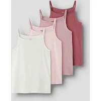 Name It Unterhemd NKFSTRAP TOP 4P BLACK WHITE SOLID NOOS (Packung, 4-St)