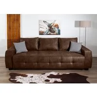 OTTO home Schlafsofa Bella, B: 241 cm, Liegefl. 142x194 cm, Bettfunktion, Bettkasten & 2 Zierkissen, Federkern
