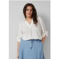 s.Oliver Kurzarmbluse Bluse Leinenmix-Bluse mit 3/4-Ärmeln und Turn-up