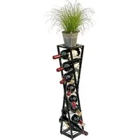 DanDiBo Weinregal Metall Schwarz Blumensäule Esperanza 80 cm Flaschenregal Stehend, Rankhilfe Flaschenständer Flaschenhalter Schwarz Blumenständer