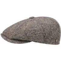 Lierys Flat Cap (1-St) Herringbone mit Schirm, Made in Italy