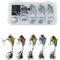 Zite Kunstköder Jigspinner Set Natur S-L 5-20g 5 Farben Barsch Forelle Hecht Zander