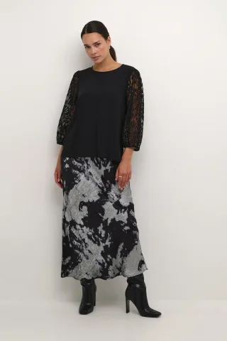 Langarm-Bluse Regular fit Black