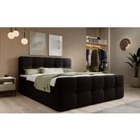 thematys Boxbett mit Bettkasten 140x200–200x200 cm – Velours oder Bouclé Bezug – (Polsterbett Bonnellfederkern Matratze H3 + Gratis 3cm Topper, Boxbett - Luxus Doppelbett mit Stauraum)