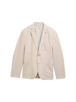 Tom Tailor - Sakko mit Leinenanteil silver ecru chambray - Gr. - 52