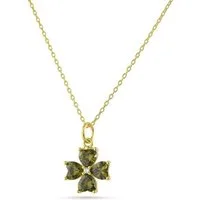 Einzelstück Charm-Kette Halskette mit Kleeblatt Anhänger 925 Sterling Silber