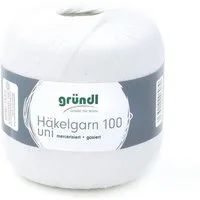 Gründl Häkelgarn 100, Baumwolle dünn zum Häkeln Handarbeiten DIY, 100g Häkelwolle, 566,00 m (Baumwollgarn, Filethäkelgarn), 60° waschbar