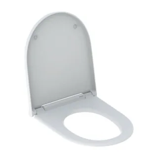 Geberit One WC-Sitz 243989JT2 Designabdeckung chrom, weiß matt