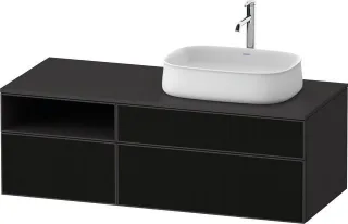 Duravit Zencha Konsolenwaschtischunterbau wandhängend Graphit & Schwarz Linienstruktur n/a & Superma ZE4829063800000