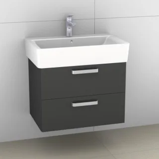 Artiqua 412 Waschtischunterschrank für Connect Cube E7736 Anthrazit Hochglanz, 412-WU2L-I16-7015-51 412-WU2L-I16-7015-51