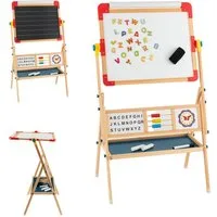 COSTWAY Standtafel Kinder Kreidetafel, Holz, mit Papierrolle