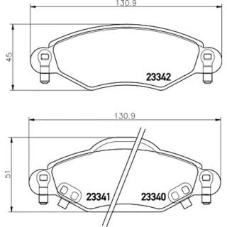 Hella Bremsbel?ge vorne Toyota Yaris P1 8DB355010-791