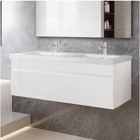 duschspa Doppelwaschtisch 120cm Waschtisch mit Unterschrank Waschbecken mit Badschrank