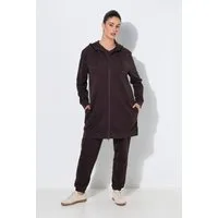 Ulla Popken Sweatjacke Sweatjacke Zierpaspel Oversized Kapuze