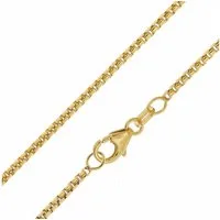 trendor Collier 925 Silber Vergoldet Runde Veneziakette 1,5 mm