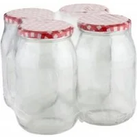 axentia Einmachglas Einmachglas Karo, ca. 948 ml, 4 Stück 125945, (1-tlg)