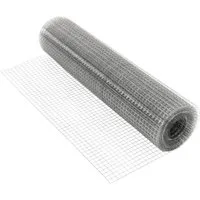 ECD Germany Volierendraht Drahtgitter Stahl verzinkt Maschendraht 4-Eck Drahtzaun Schweißgitter, (1-St), Grau Maschendrahtzaun 1x10 m Maschengröße 19x19mm Drahtstärke 0,75 mm