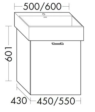 Burgbad Waschtischunterschrank Sys30 PG4 Sana 601x550x430 Eiche Dark Chocolate, WXXY055F6026 WXXY055F6026