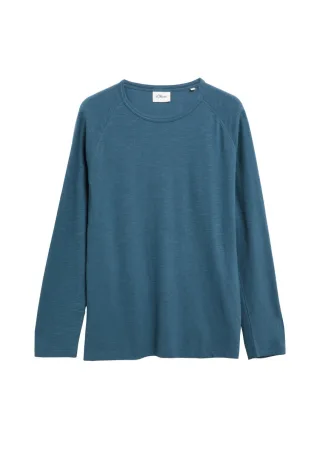 s.Oliver Red Label - Langarmshirt Regular Fit blau - Gr. - M
