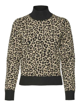 VERO MODA - VMARIA ART LS HIGH-NECK PULLOVER GA Black - Gr. - XS