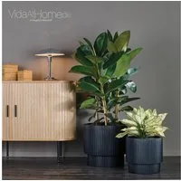 VidaAtHome.de Blumentopf Design-Pflanzgefäße-Set IVY (2er Set) (Spar-Set, Pflanzgefäß IVY 30 & 40), Modernes Rillendesign, mit praktischem Pflanzeinsatz