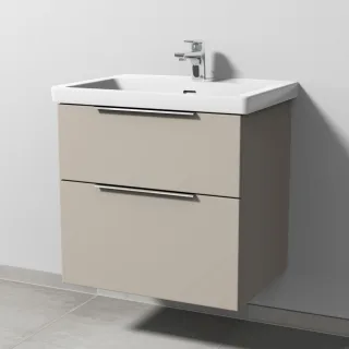 Sanipa 3way Waschtischunterbau zu Villeroy & Boch Subway 3.0 Waschtisch mit 2 Auszügen, Kaschmir-Mat UP8471U