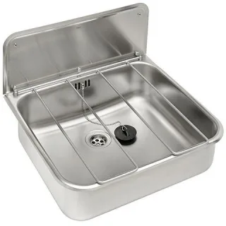 KWC Aquarotter Ausgussbecken, SIRIUS, Edelstahl, 460x320x405 mm, Klapprost und Spritzwand, 200010326 2000103269