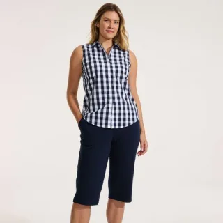 Sport Knit Caprihose für Damen in Petite-Größe, Damen, size: petite, Blau, Baumwolle, by Lands' End