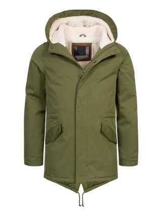 Alessandro Salvarini Herren Winterparka mit Teddyfell und Kapuze