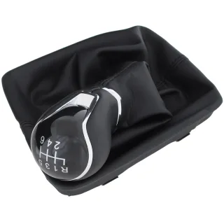 6-Gang Schaltknauf Schaltmanschette Manschette + Rahmen für Schaltknauf in Schwarz für Seat Leon III 5F ab 2012-2017