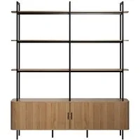trendteam Regal Ronin Regal 2 Jalousietüren, 3 Regale Eiche Dekor.