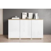 OTTO home Sideboard Kenia, moderne grifflose Kommode mit 3 Türen, Breite 120 cm (1 St), Push-to-Open-Fronten, höhenverstellbaren Einlegeböden