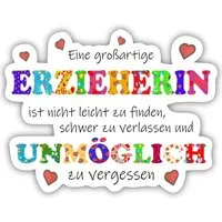 Spreadshirt Aufkleber Großartige Erzieherin Abschiedsgeschenk Sticker Aufkleber