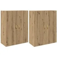 vidaXL Hängeschrank Wandschrank 2 pcs Artisan-Eiche 69,5 x 34 x 90 cm Holzwerkstoff (2-St)