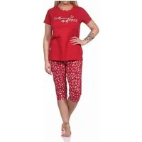RELAX by Normann Pyjama Damen Capri Schlafanzug kurzarm Pyjama im maritimen Look