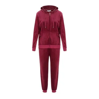 Miso - Trainingsanzug-Set für Damen, Velours (Fuchsie)