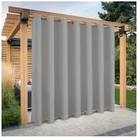 BTTO V&G Vorhang Winddichte & Wasserfeste Outdoor-Vorhänge, Top/Bottom-Ösen, Extra Large Blackout, Thermisch isoliert Home Textile
