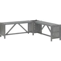 vidaXL Gartenbank Garten-Eckbank mit Pflanzkübel 117 cm Massivholz Grau (1-St)