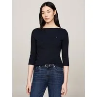 Tommy Hilfiger 3/4-Arm-Shirt NEW CODY BOAT-NECK Baumwolle, U-Boot-Ausschnitt, Slim Fit
