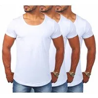 Young & Rich T-Shirt Herren Uni Basic rundhals Ausschnitt vintage Look Unterziehshirt 1702 Rundhalsauschnitt unifarben kurzarm slim fit